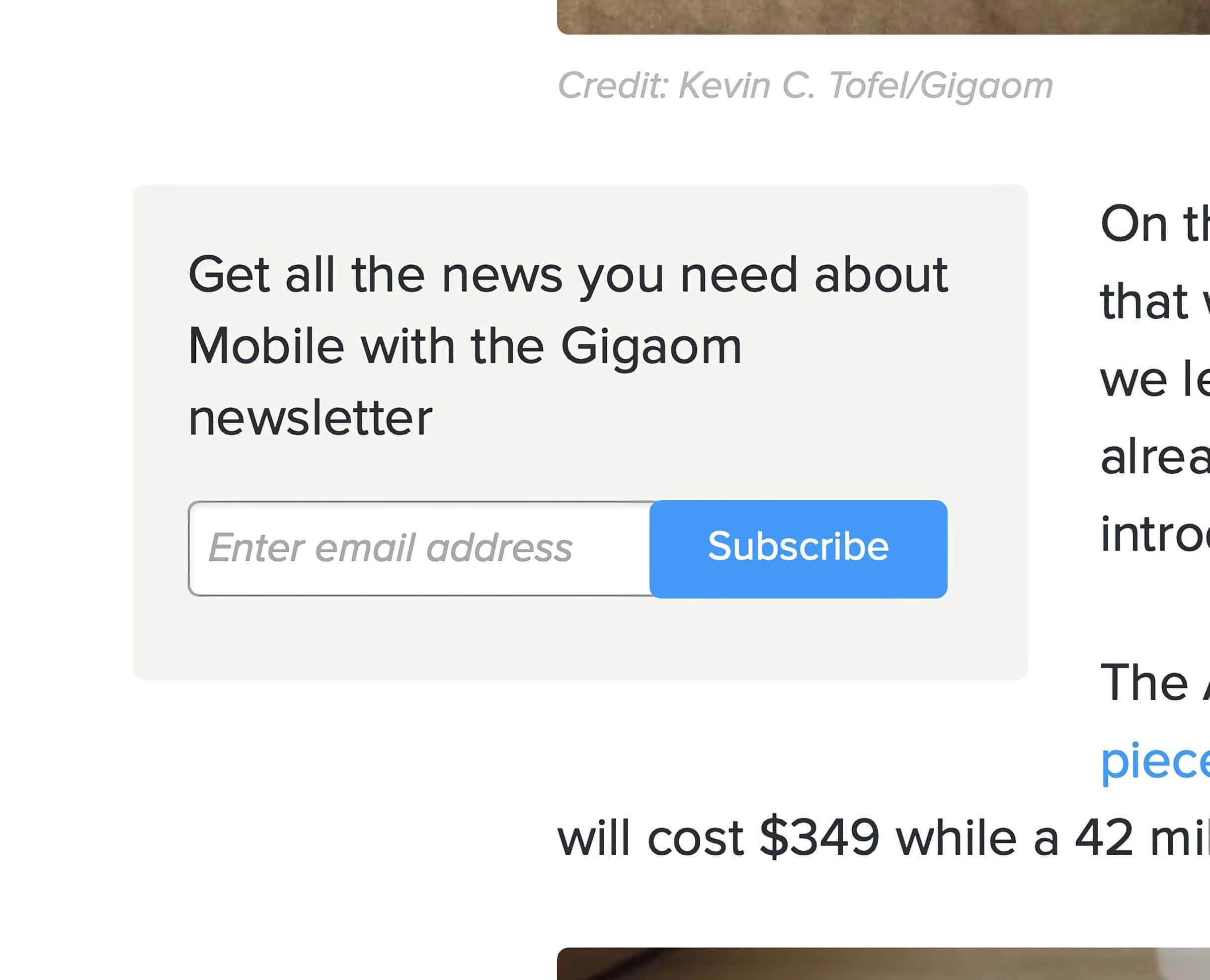 The newsletter CTA is critical to increasing MAUs and other KPIs that are relevant to both advertising and subscription monetization. The CTA is specific to the primary channel the post is in, and we have some smarts about how when this unit is displayed. Sometimes it appears as a bump-out from the column on large screens, sometimes below the content. When it appears on mobile devices, it&rsquo;s shown below the content.