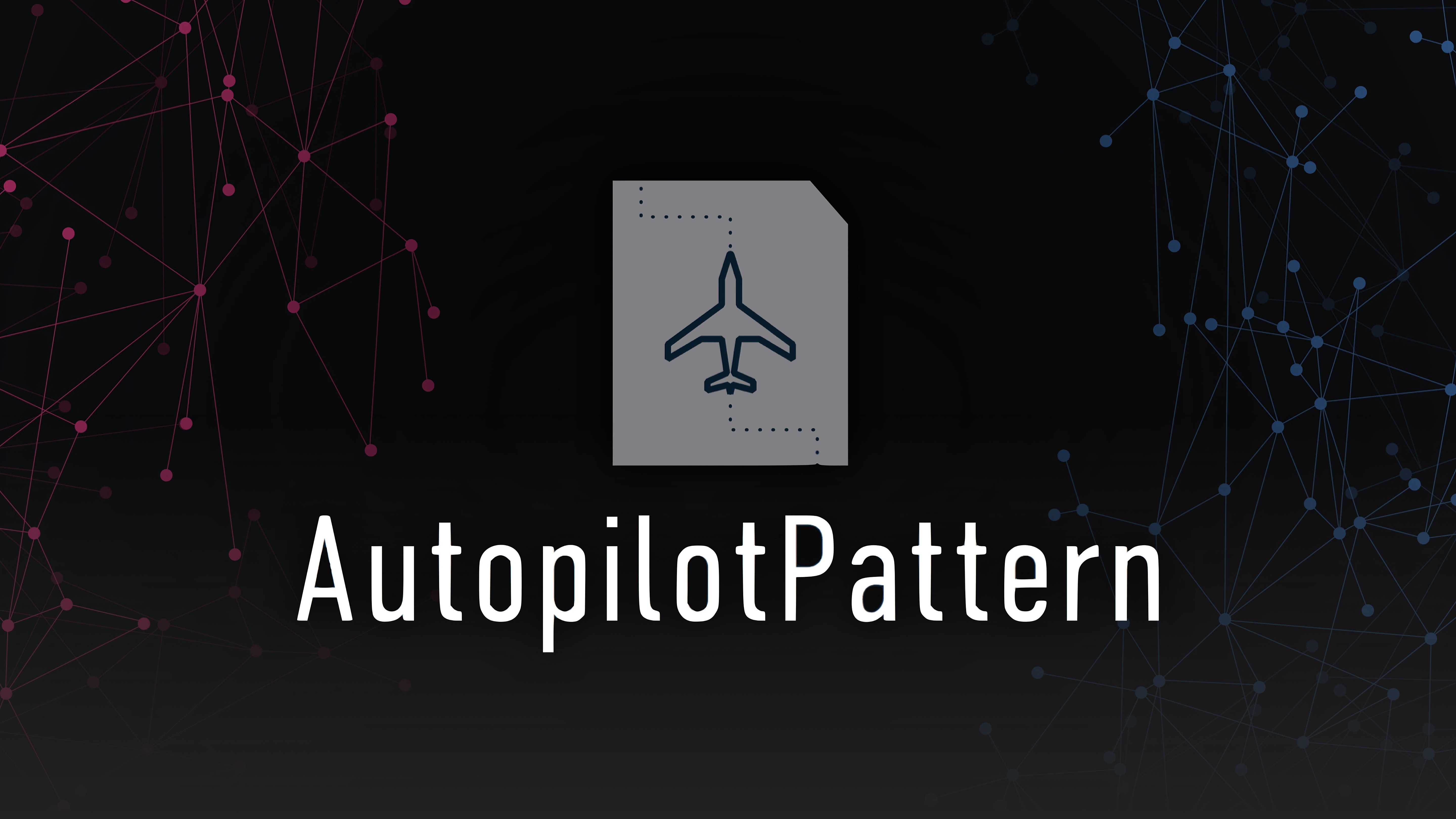 Autopilot Pattern logo with public domain background illustration.