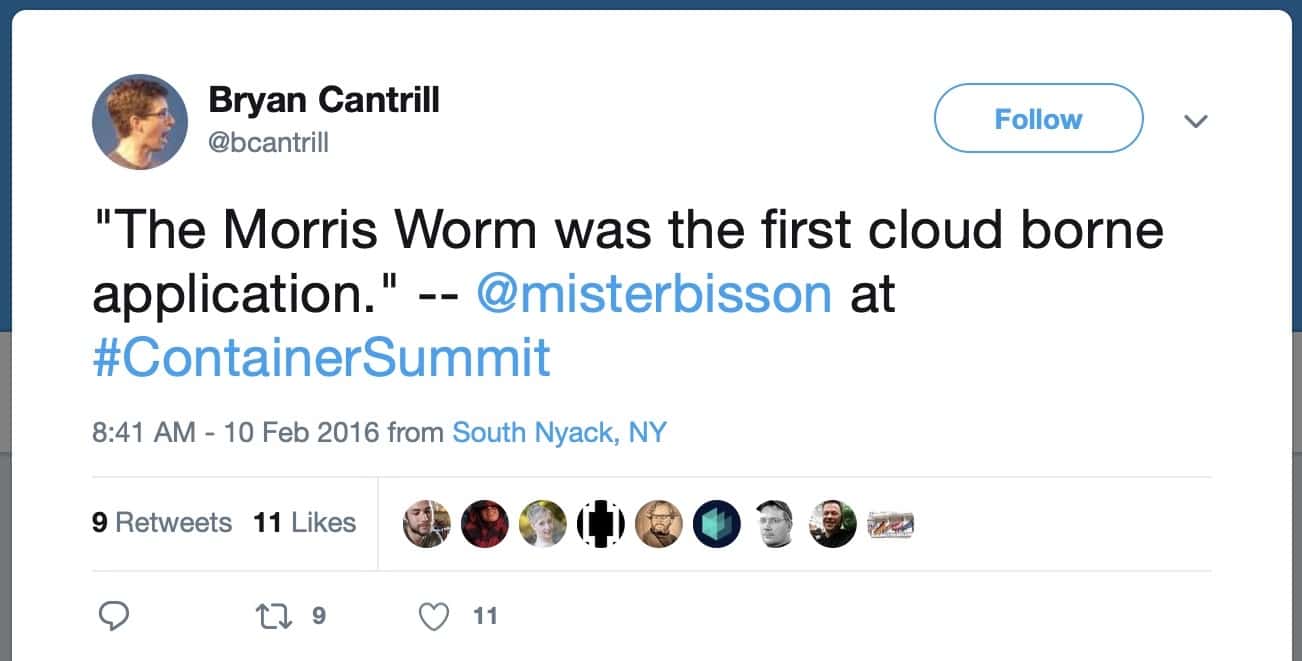 Bryan Cantrill's tweeted one of my claims from the talk.