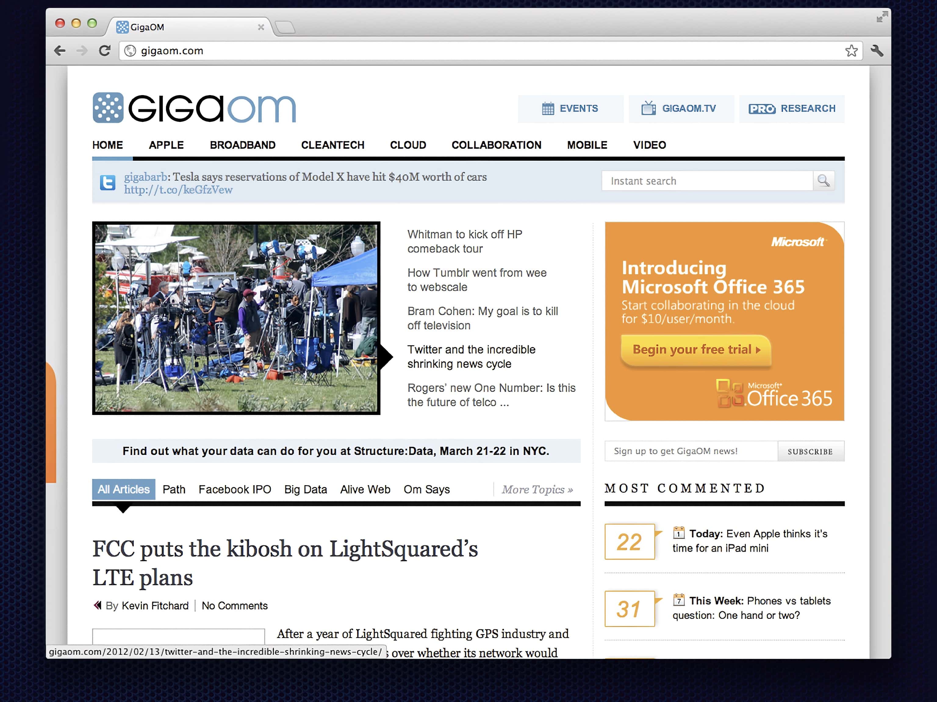 Really briefly, GigaOM is a news and market research company.